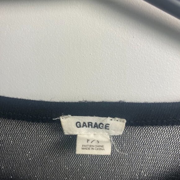 Garage Black Shimmer Sheer Blouse - Picture 2 of 5